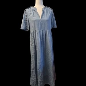 ME+EM Light Blue Midi Dress